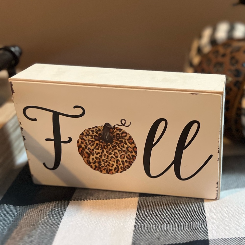 Plaid and Leopard Pumpkin Decor
